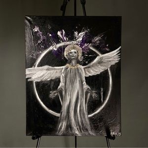 Original Acrylic Spiritual painting “Divine Angel” With Wings